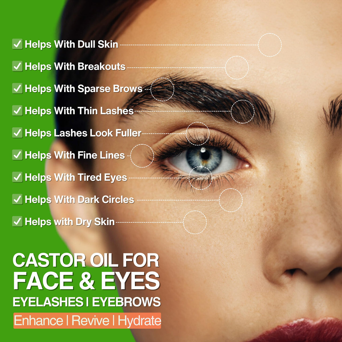 Organic Castor Oil with Jojoba Rosehip Grapeseed Squalane Vitamin E 1oz S482