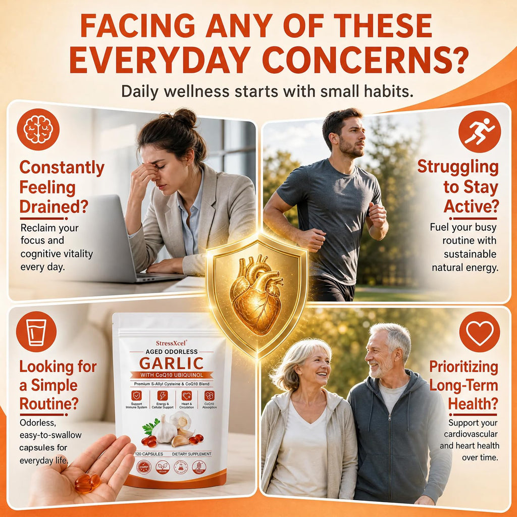 Odorless Garlic Extract Softgels with CoQ10 Ubiquinol and Vitamin K2 120 Softgels M55727