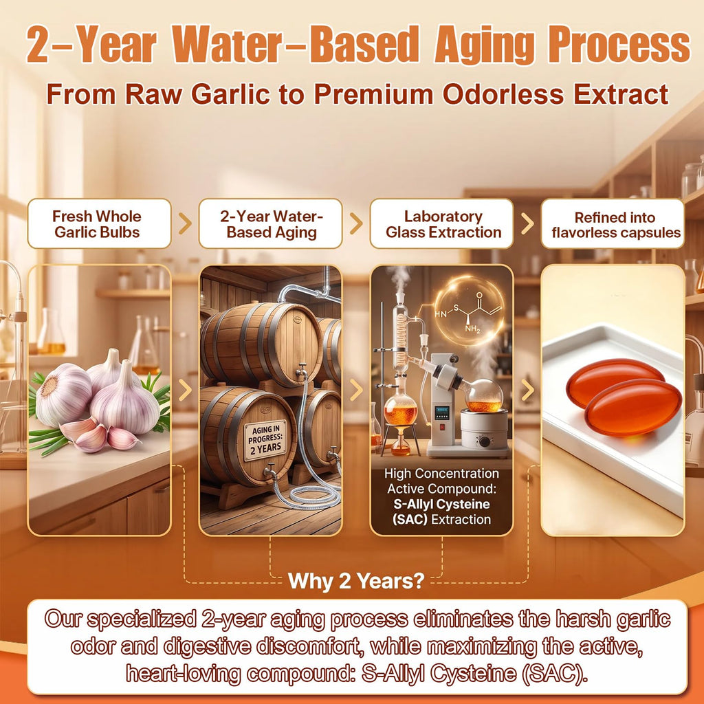 Odorless Garlic Extract Softgels with CoQ10 Ubiquinol and Vitamin K2 120 Softgels M55727