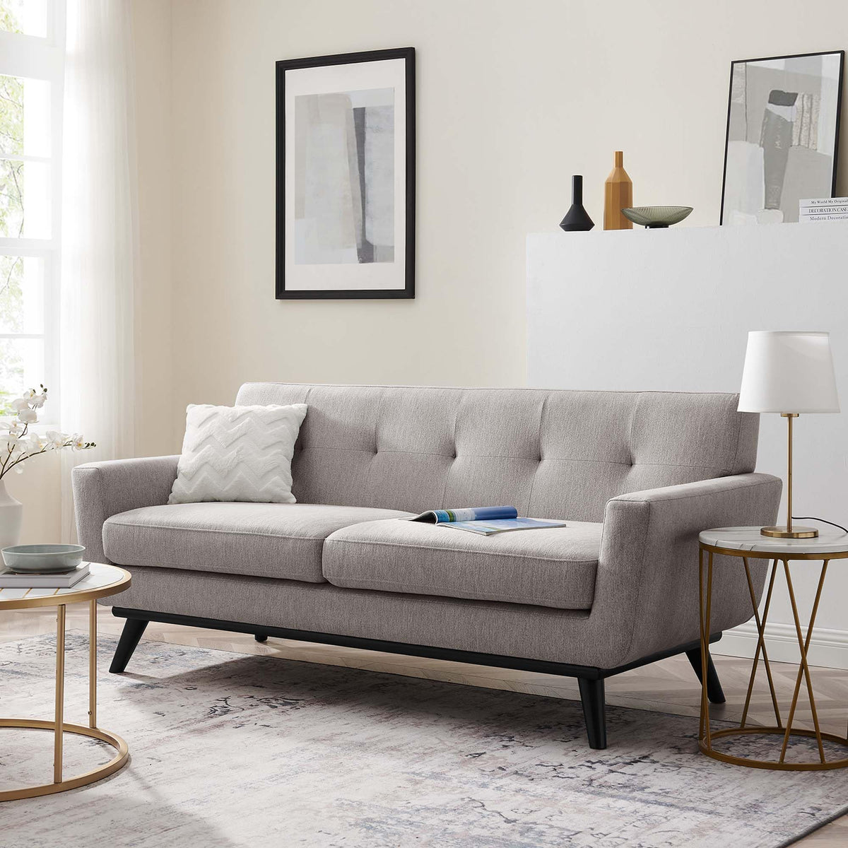 78 Inch Light Upholstered Loveseat M530
