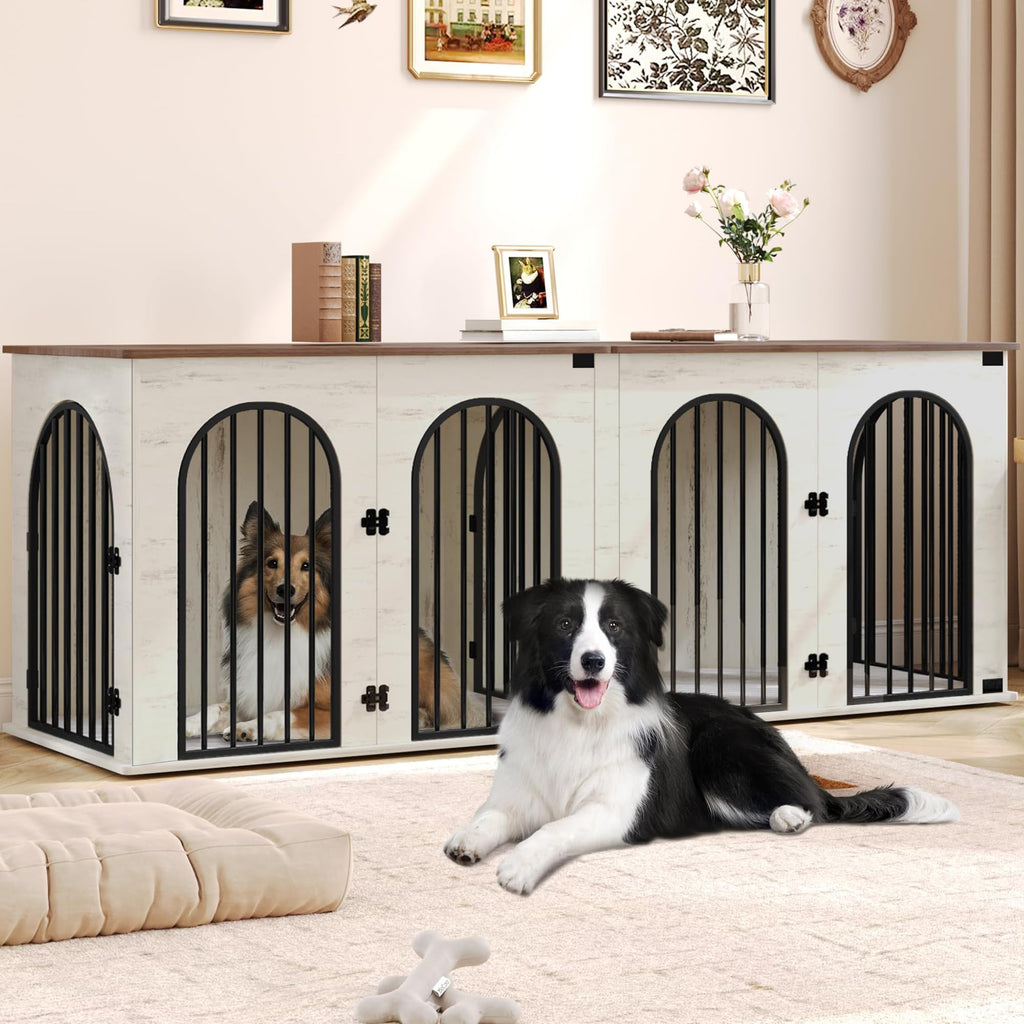 Double Dog Crate Furniture with Cushion Q54700