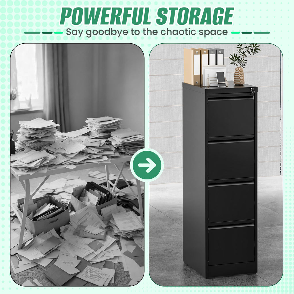 4 Drawer Metal File Cabinet with Lock C143