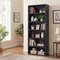 Black 6 Tier Adjustable Bookshelf I5701