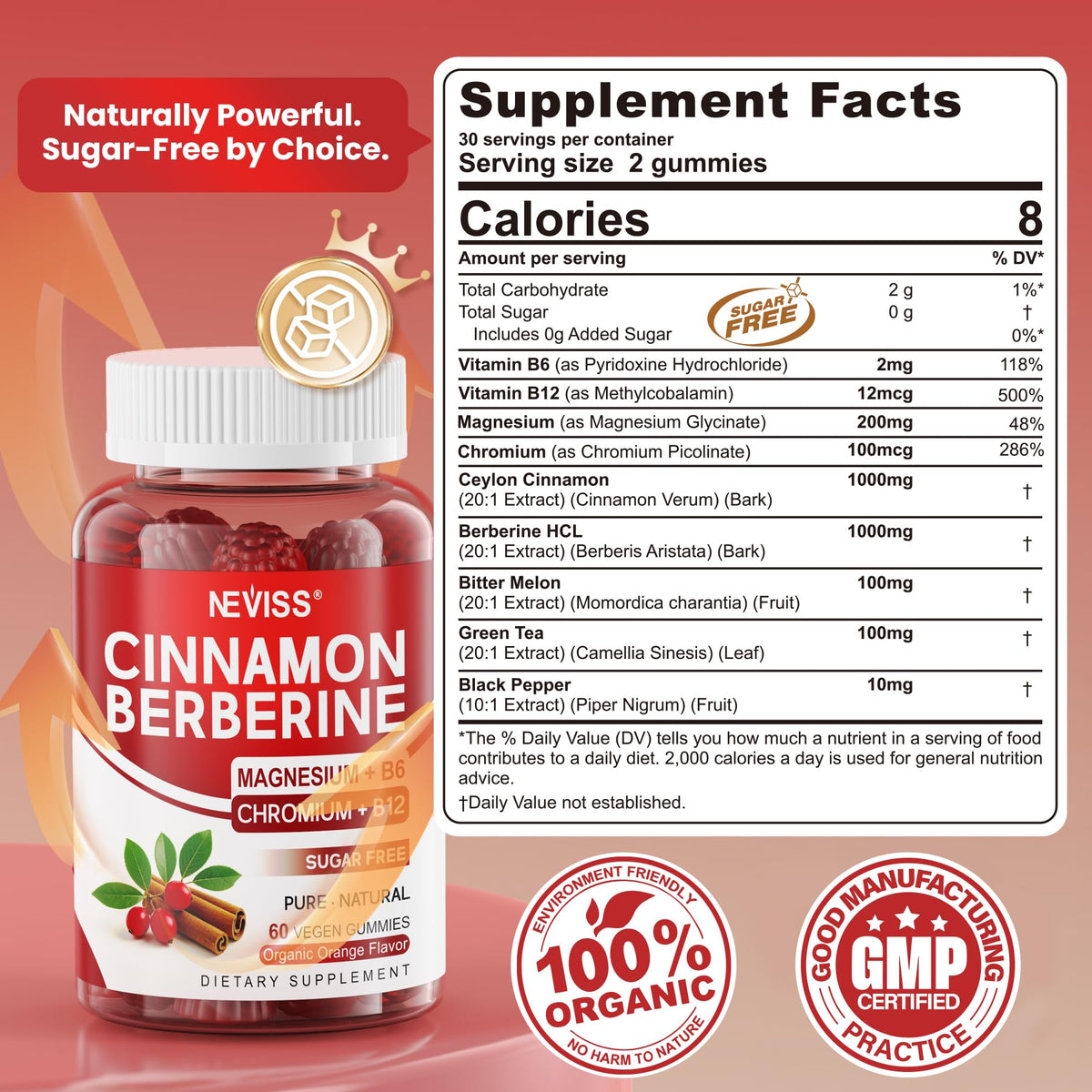 Sugar Free Vegan 2000mg Berberine Gummies O26109