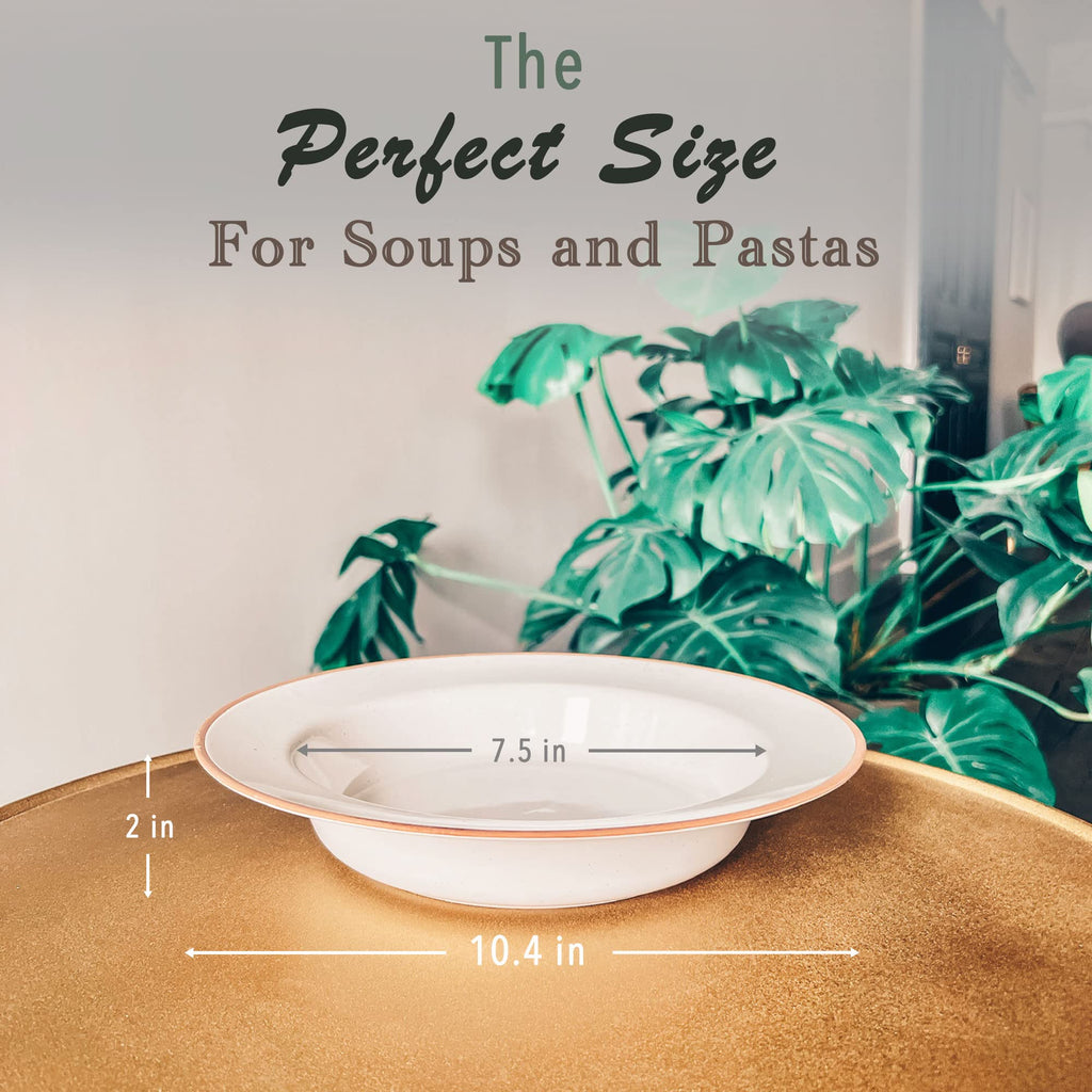 Ceramic Wide Rimmed Soup Bowl 25oz Set of 4 X90622