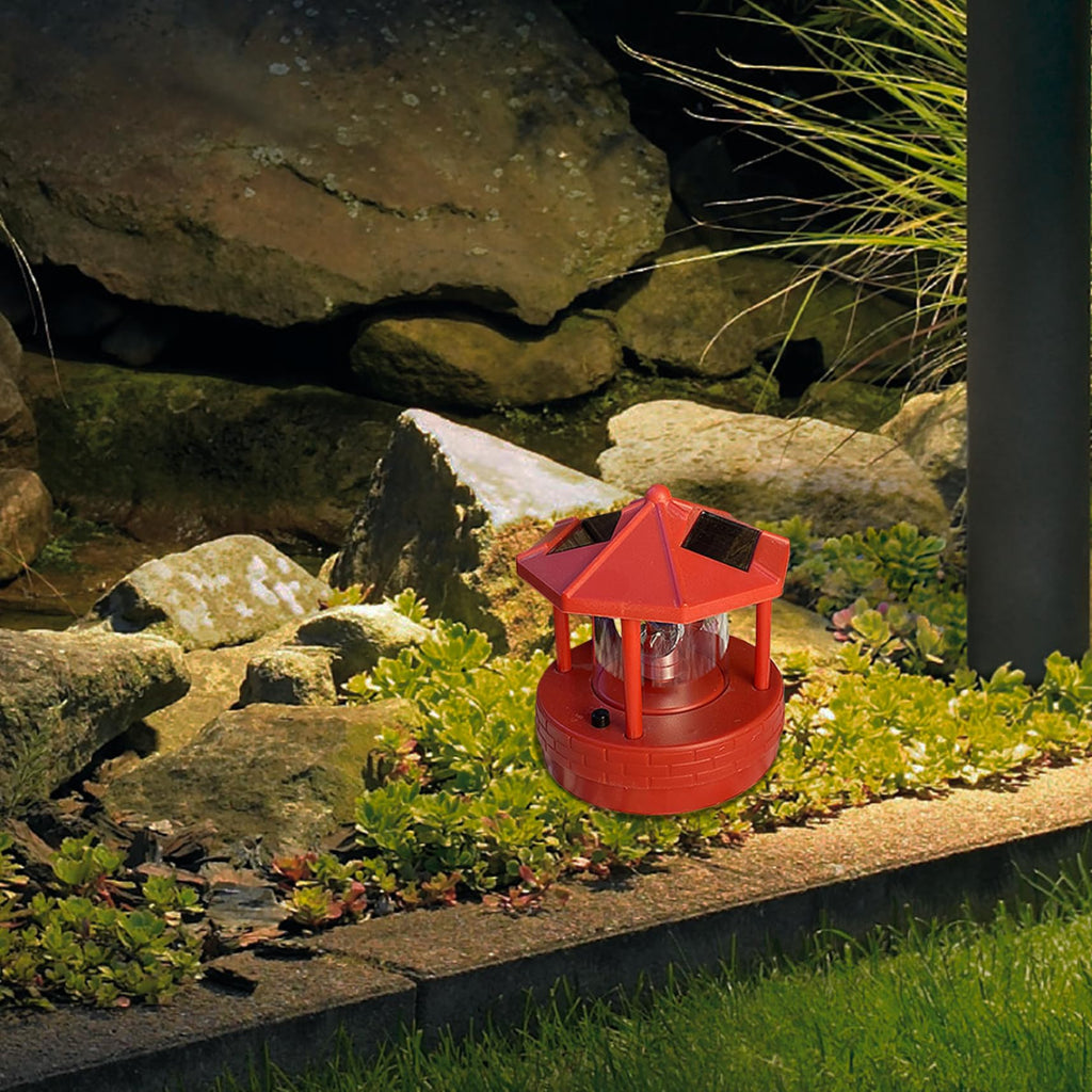 Solar Lighthouse with 360° Rotating Beacon V8144