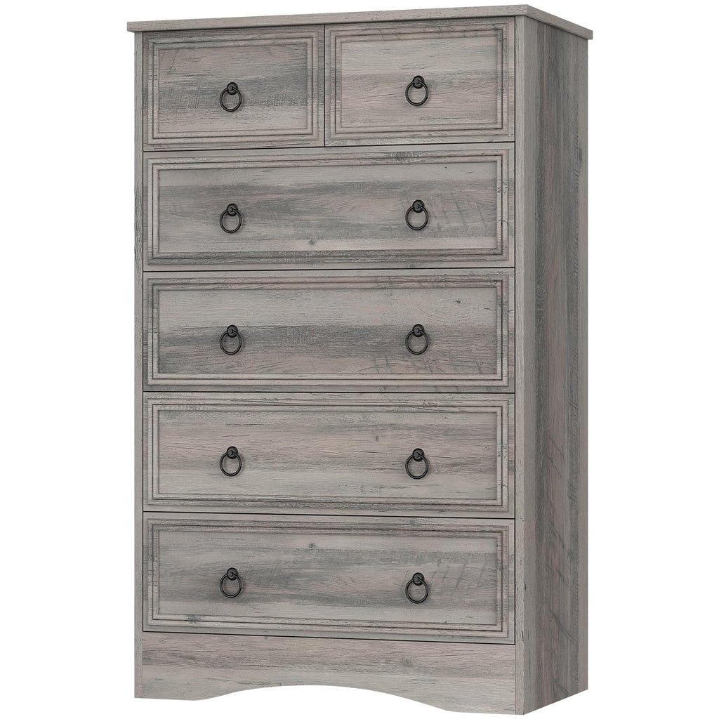 48'' Tall Grey 6 Drawer Dresser D457