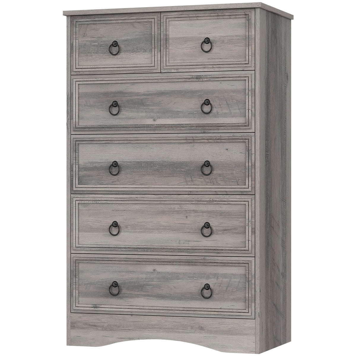 48'' Tall Grey 6 Drawer Dresser D457