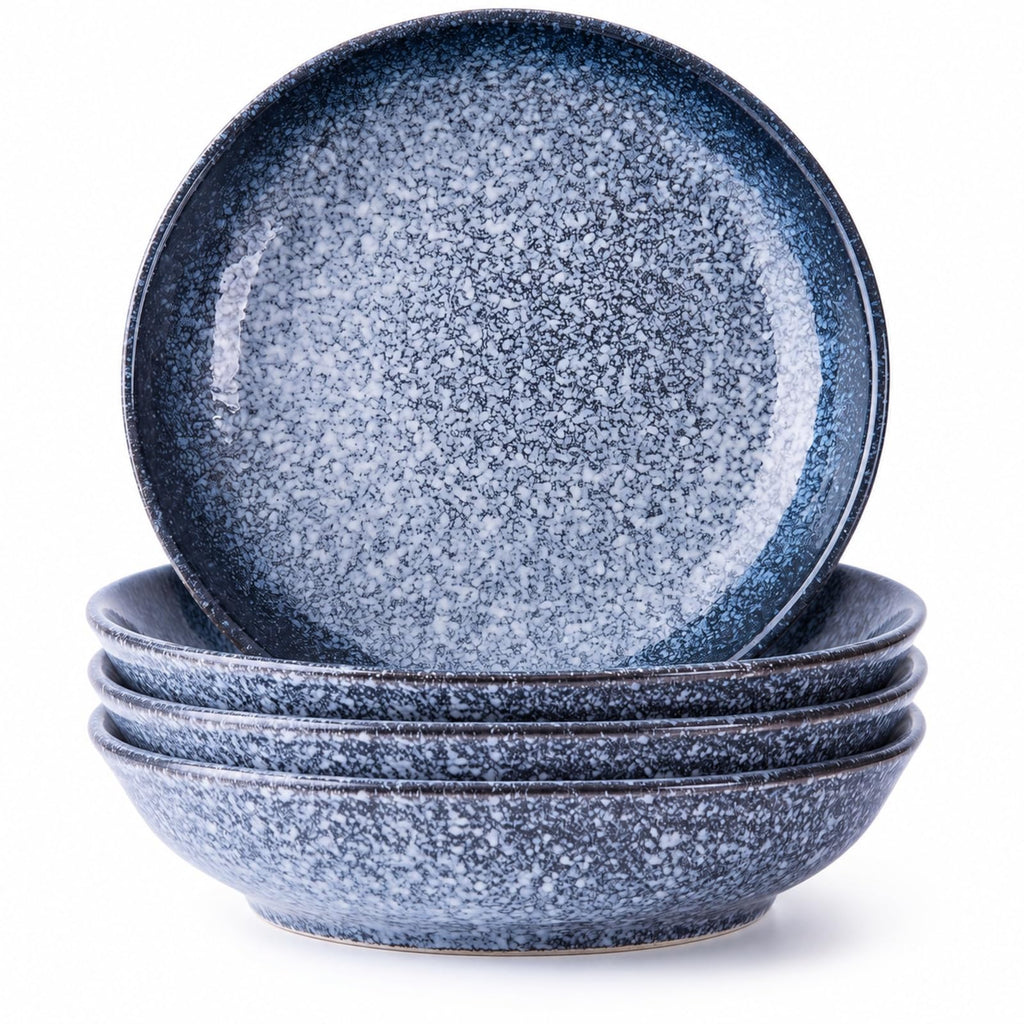 8-Inch Ceramic Pasta Bowls, Set of 4, Blue Glaze V155655