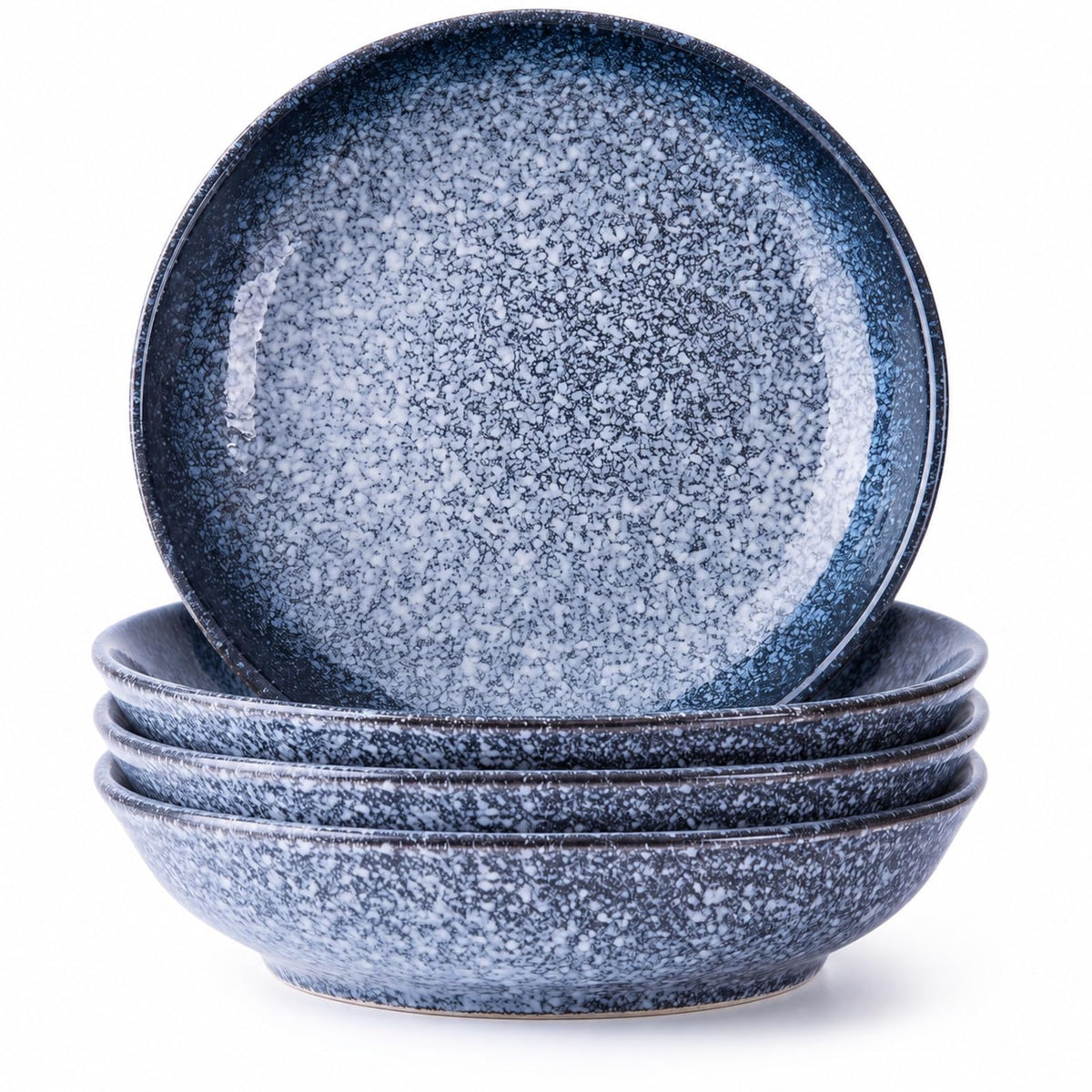 8-Inch Ceramic Pasta Bowls, Set of 4, Blue Glaze V155655