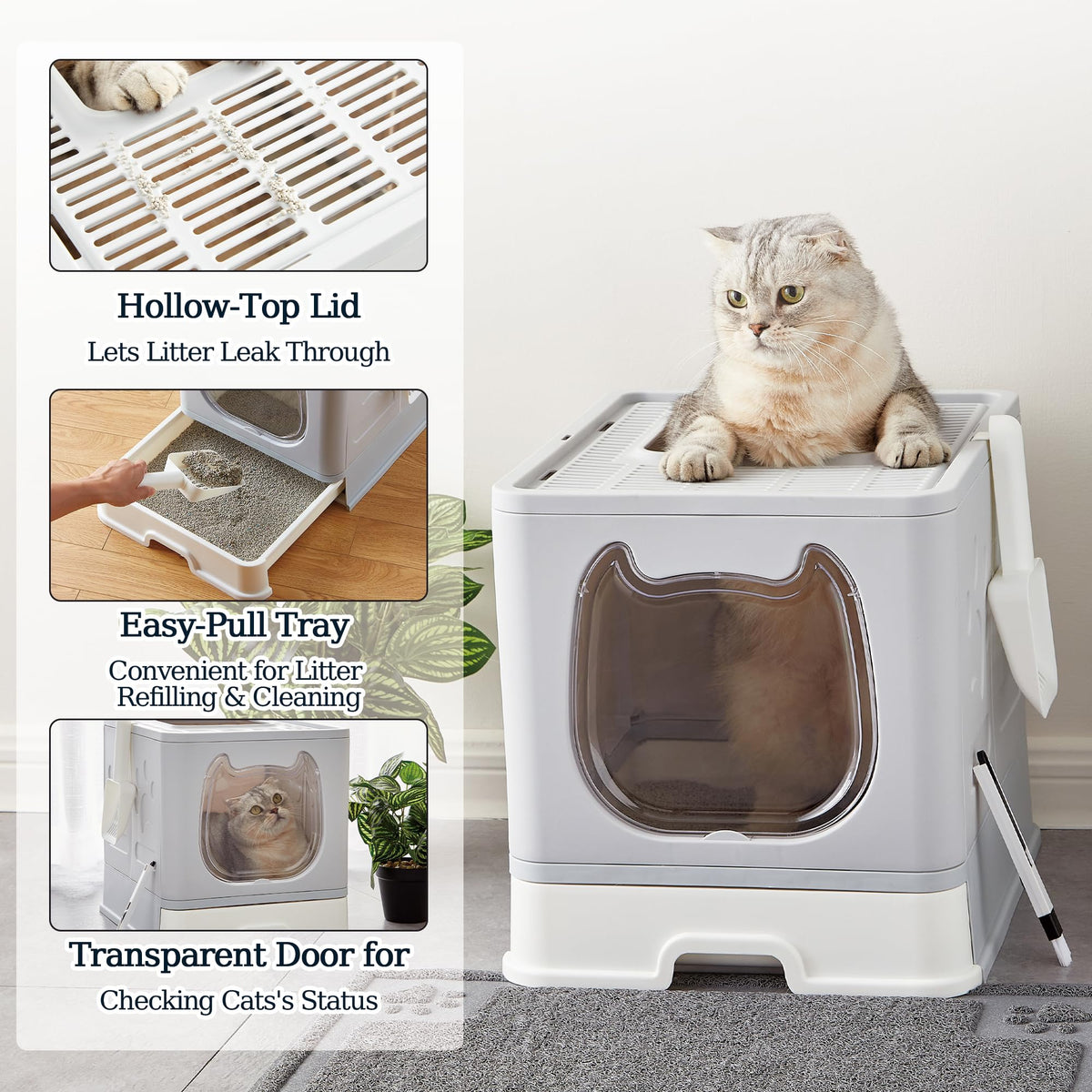 Covered Litter Box with Lid and Scooper X30637