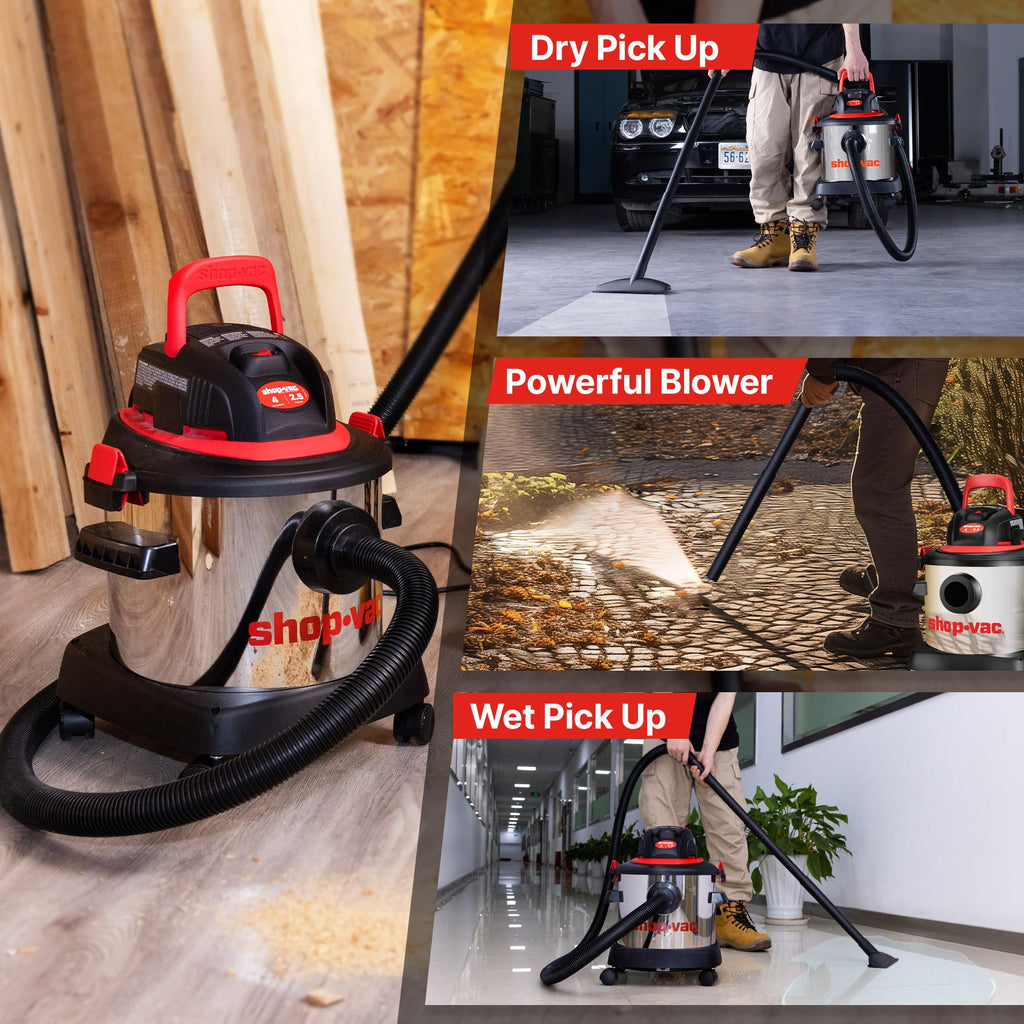 Wet/Dry Vacuum Cleaner, 4 Gallon, 2.5 Peak HP U924144