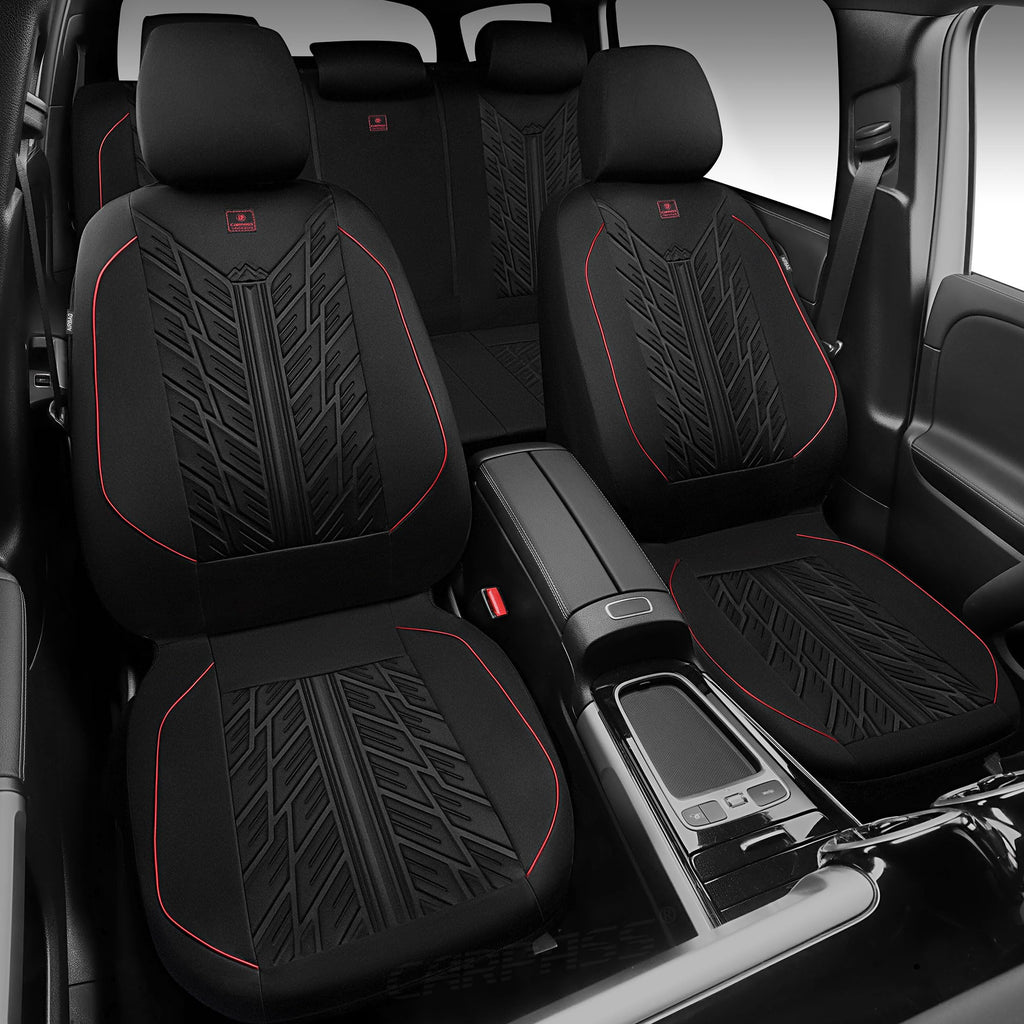 Waterproof Neoprene Car Seat Covers Full Set 5 Seats Black Red F467