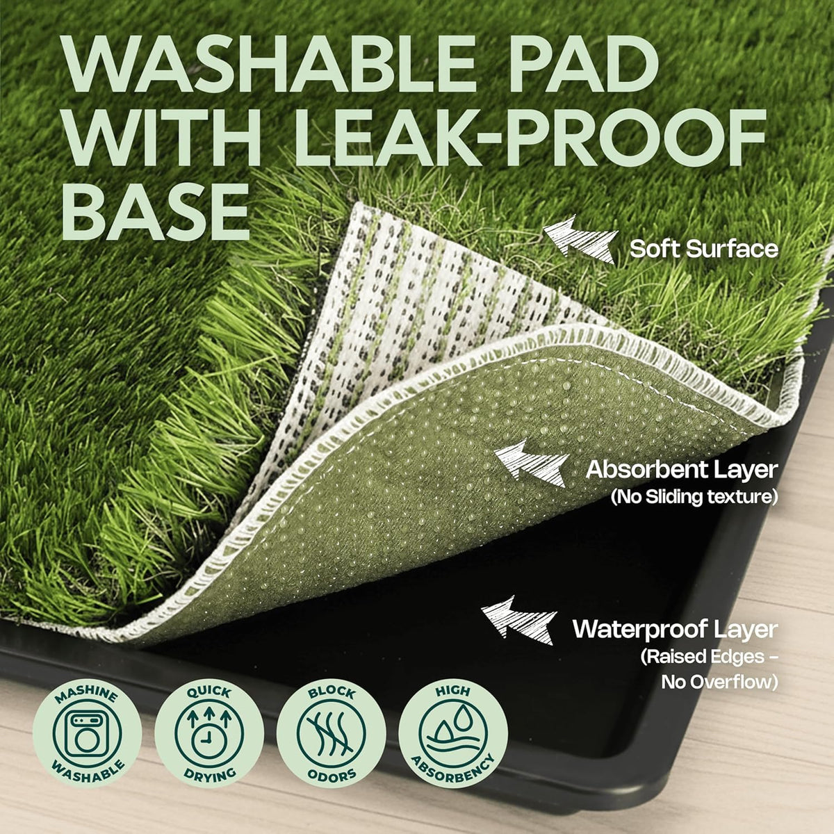 23”x35” Artificial Grass Dog Potty Pad with Tray G401