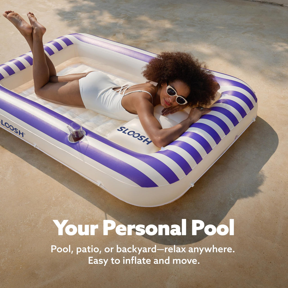 Inflatable Tanning Pool Lounger Float with Pillow Z361