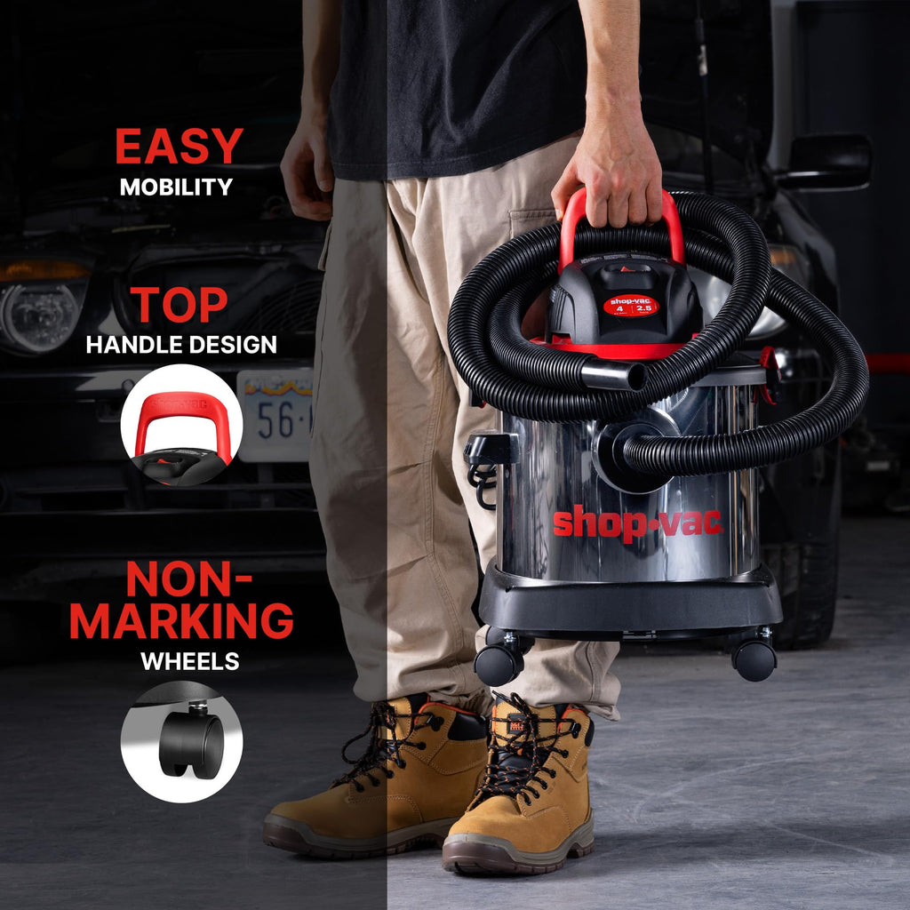 Wet/Dry Vacuum Cleaner, 4 Gallon, 2.5 Peak HP U924144