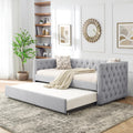 Linen Upholstered Twin Size Daybed with Trundle I67721