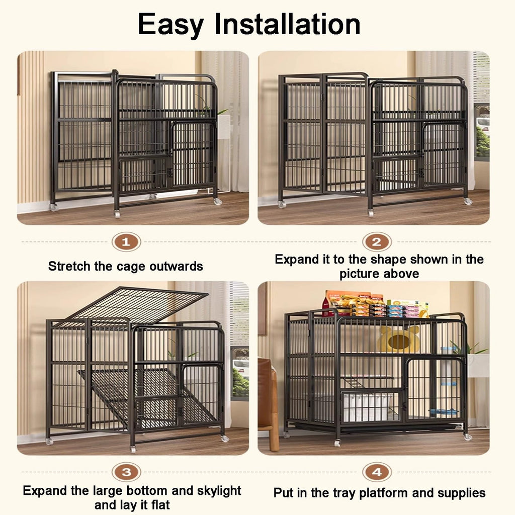 Foldable 4-Tier Indoor Cat Enclosure with Hammock E48667