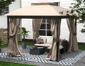 10x10 FT Soft Top Gazebo Canopy with Mosquito Netting & Privacy Curtains C4680