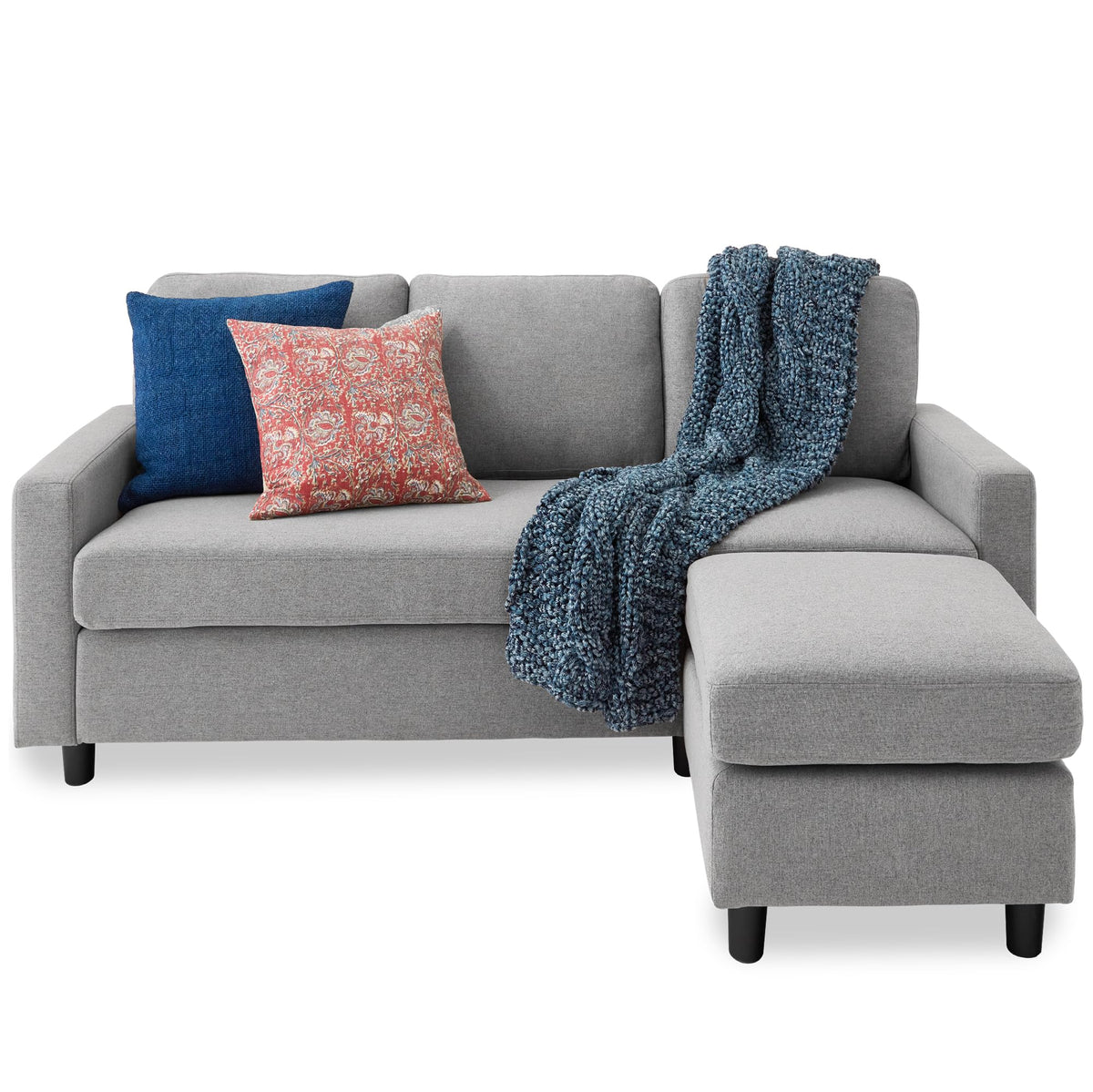Light Gray Upholstered Sectional Sofa with Chaise M218473