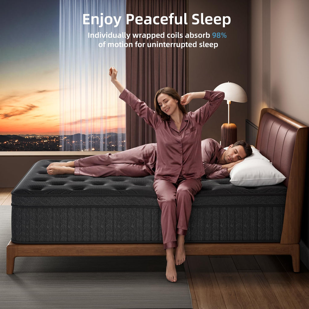 Queen 14 Inch Hybrid Spring Medium Firm Mattress C95052
