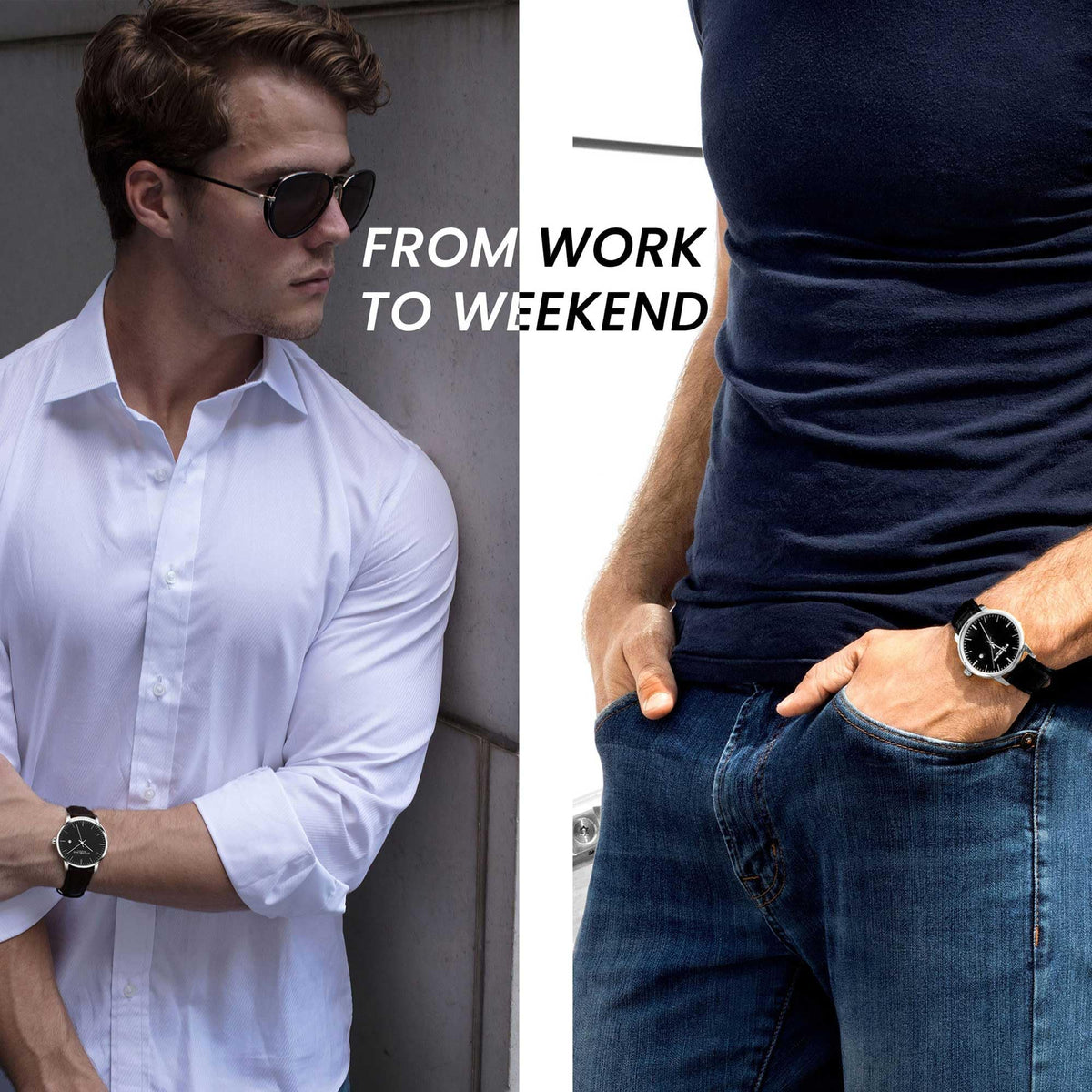 Men's 40mm Ultra Slim Leather Strap Quartz Analog Dress Watch M577