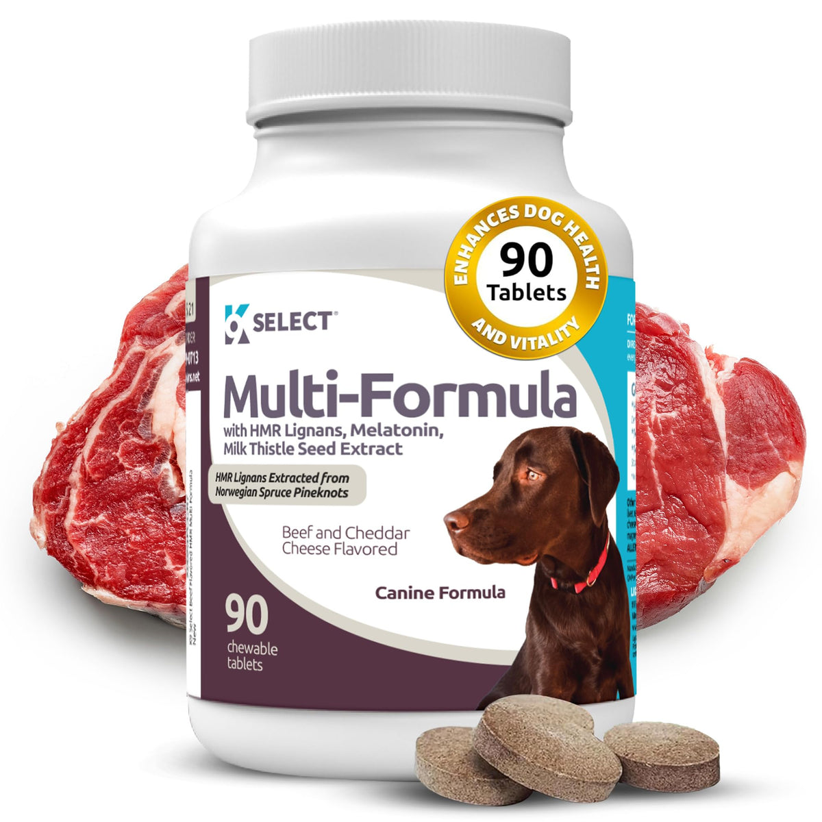 90 Tablets Beef Flavor Dog Multivitamin V877597