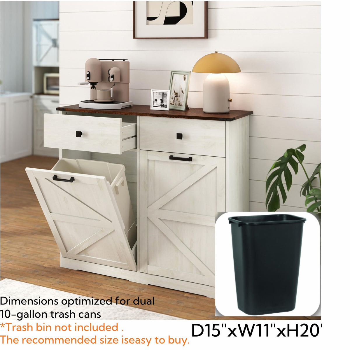 20 Gallon Tilt Out Trash Can Cabinet F52867