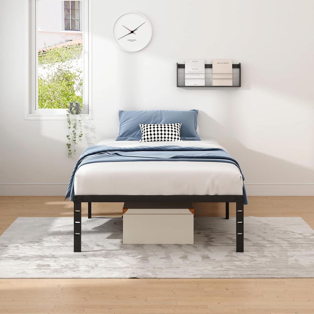 Metal Bed Frame with Storage Space, 14 Inch C36190