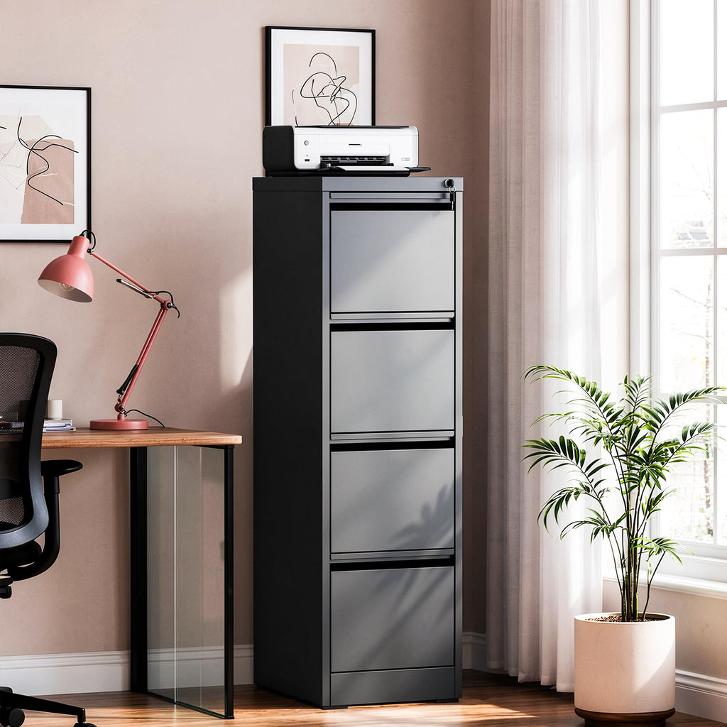 4 Drawer Metal File Cabinet with Lock C143