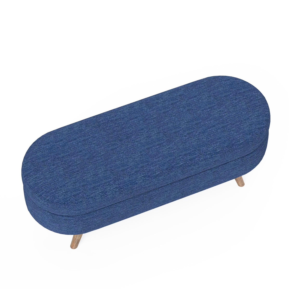 Oval Storage Bench with Rubber Wood Legs A490293