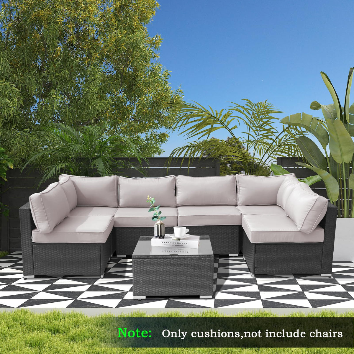 14 Piece Waterproof Outdoor Sofa Cushion Replacement with Zippers N1344