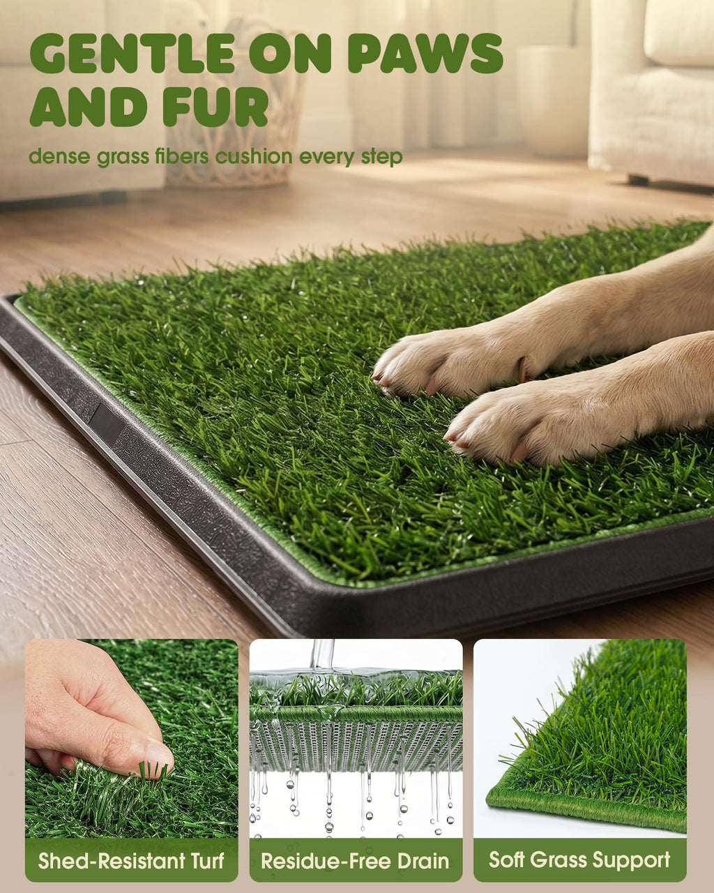 3 Layer Dog Grass Pad with Tray 30" x 20" V50995