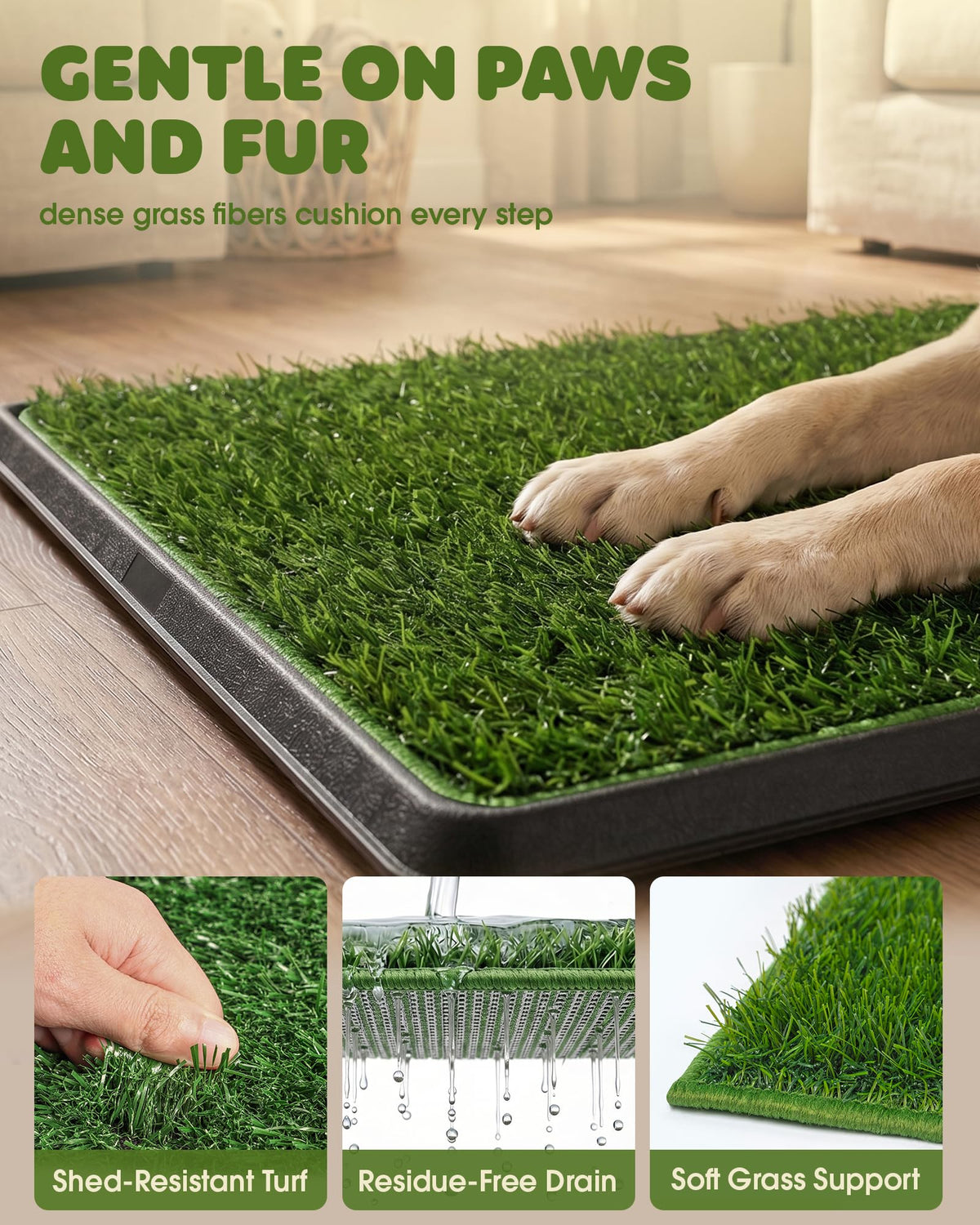 3 Layer Dog Grass Pad with Tray 30" x 20" V50995