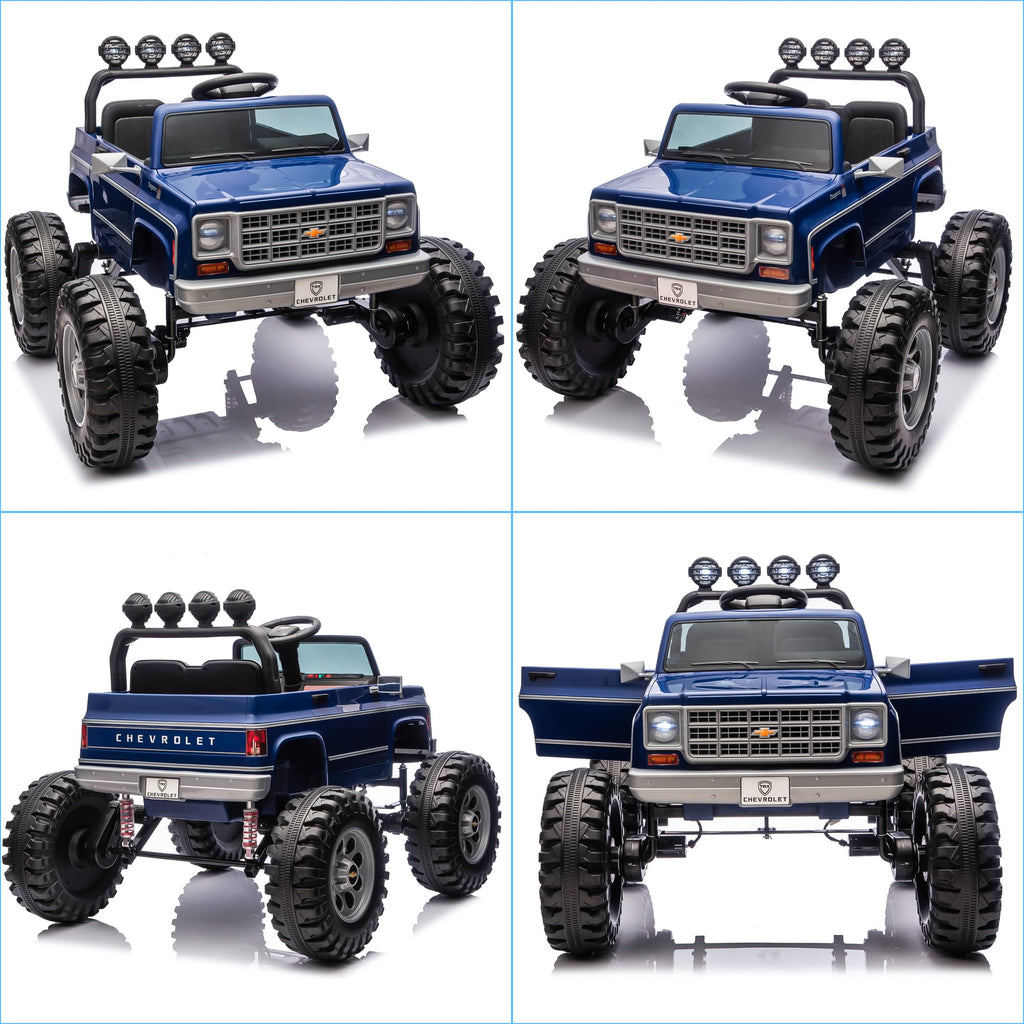 24V Blue 4WD Ride on Monster Truck Car Y398