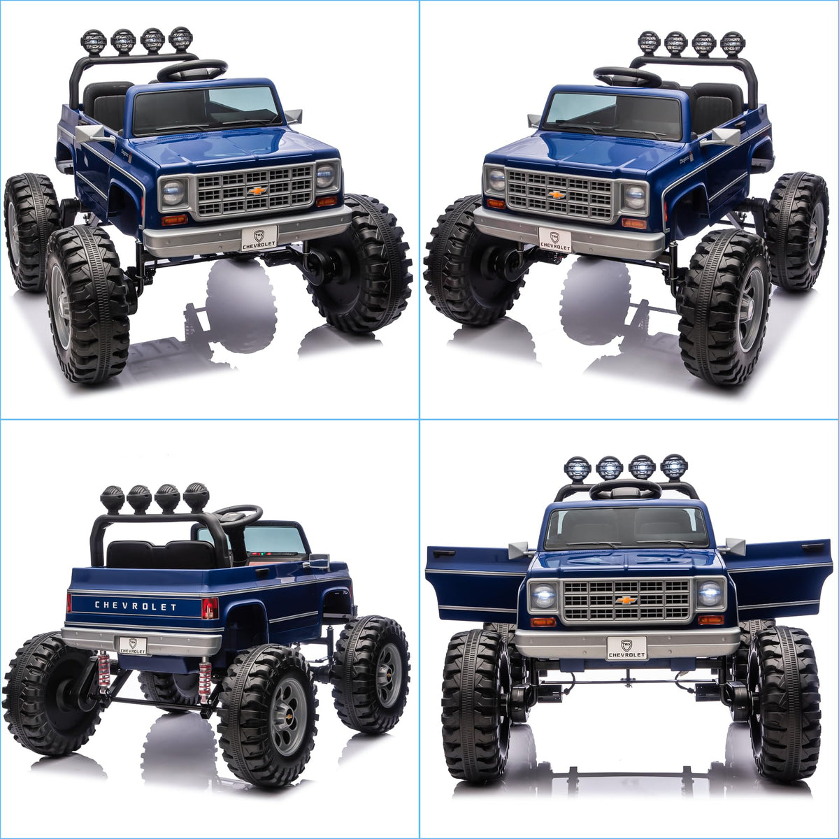 24V Blue 4WD Ride on Monster Truck Car Y398