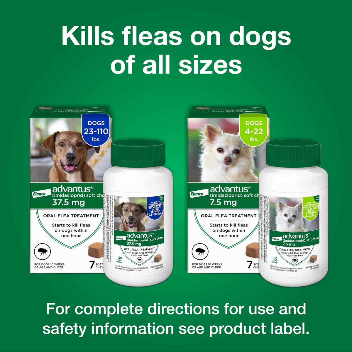 Soft Chew Flea Treatment for Dogs 23-110 lbs. 7 ct M87657