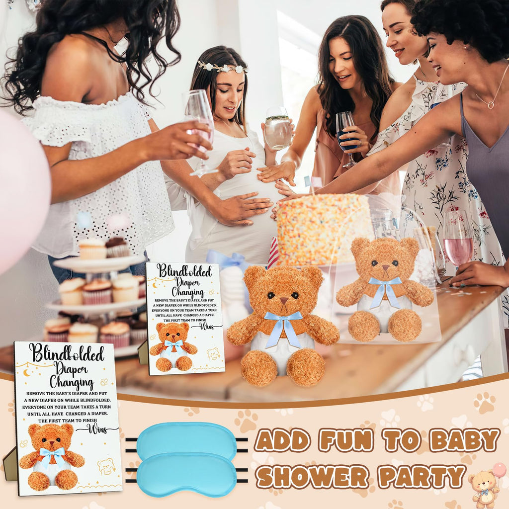 25 Pack Baby Shower Games Blindfold Diaper Changing Kit F4406