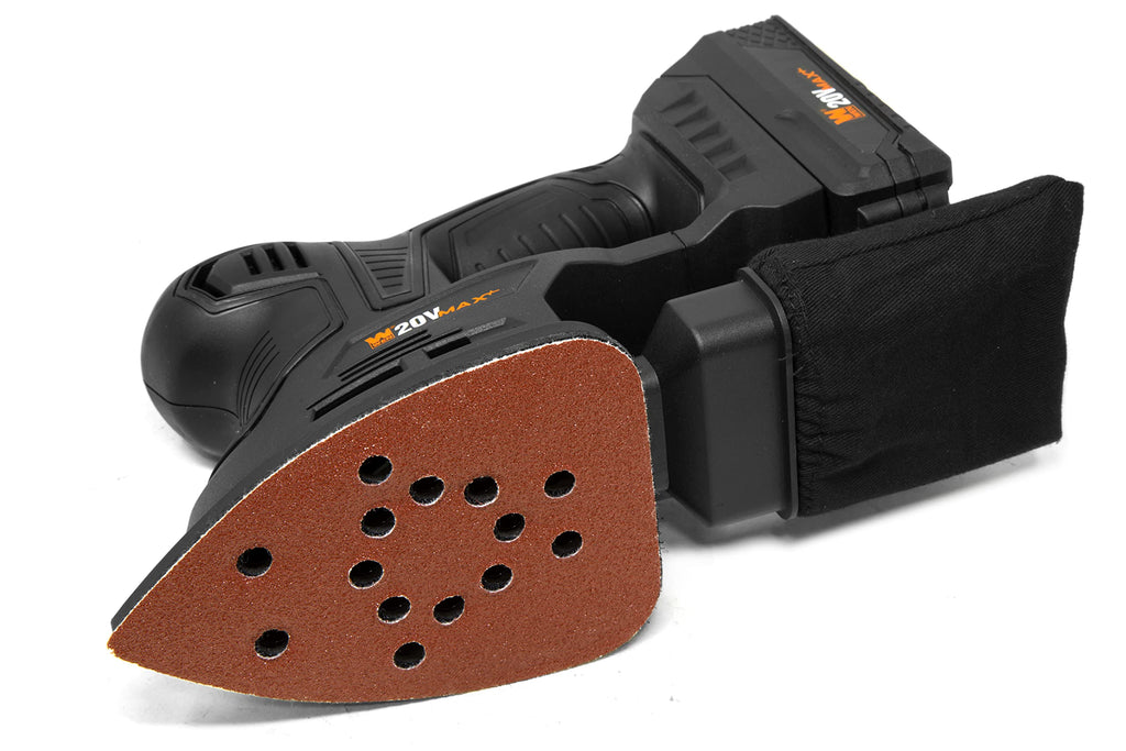 Cordless Palm Sander with 20V Max 2.0 Ah Lithium-Ion Battery and Charger C204