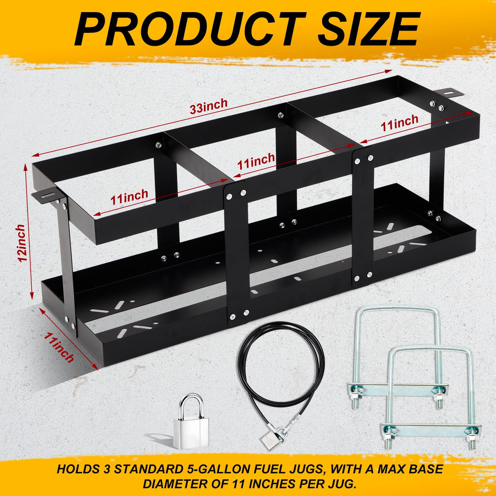 Black Iron 3 x 5-gallon Gas Can Holder S97548
