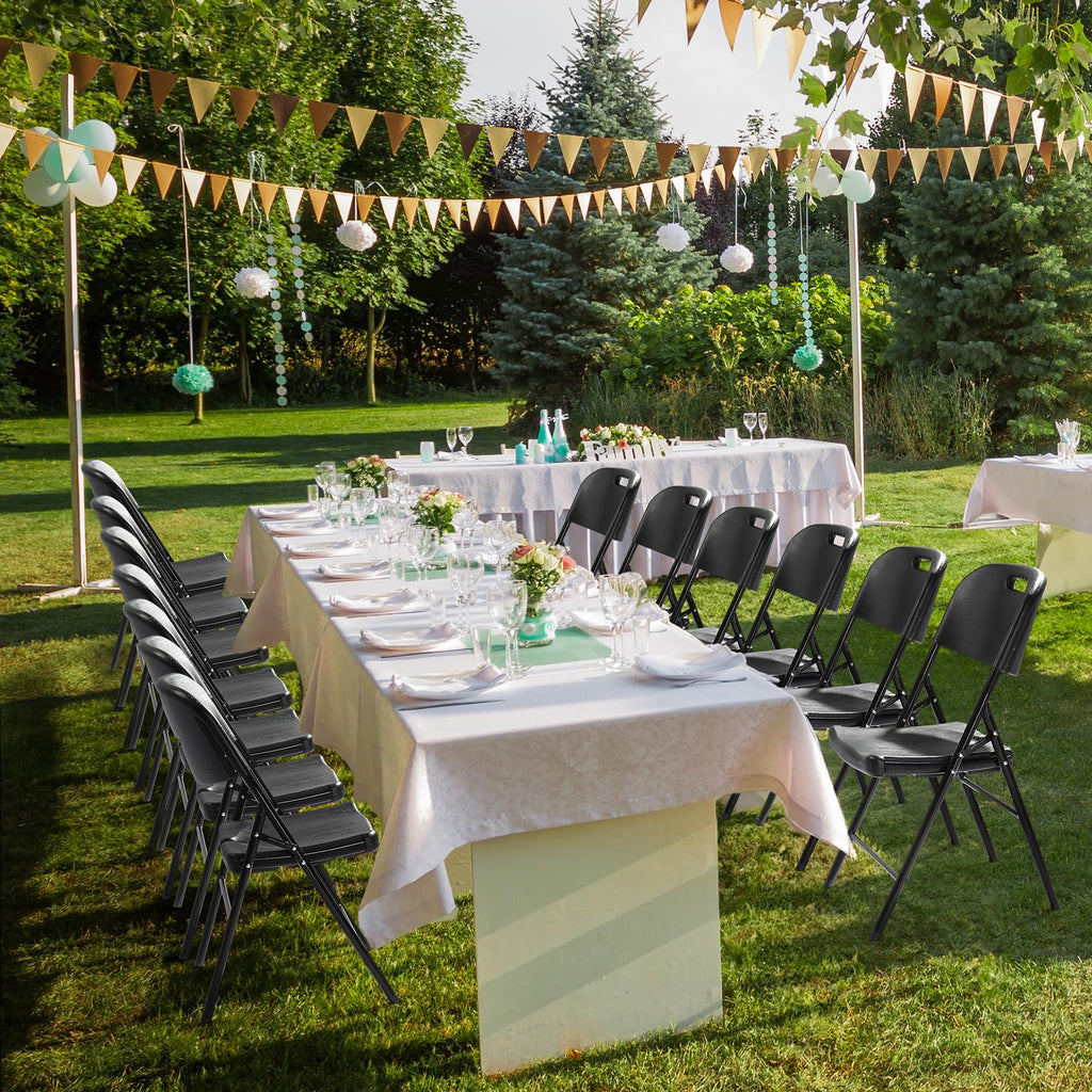Dark 4 Pack HDPE Folding Chairs with Steel Frame K912856