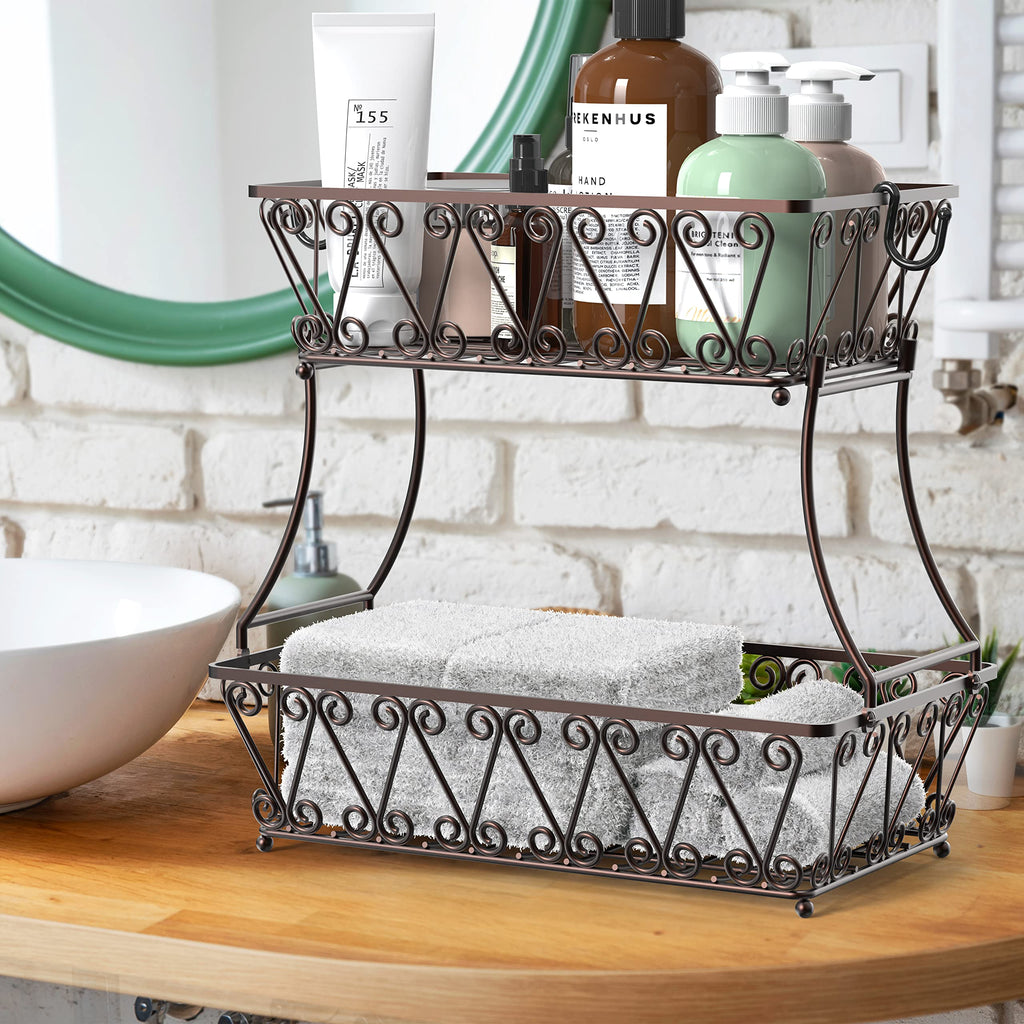 2-Tier Countertop Fruit Basket Bowl Storage K812