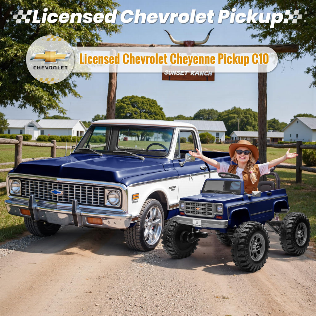 24V Blue 4WD Ride on Monster Truck Car Y398