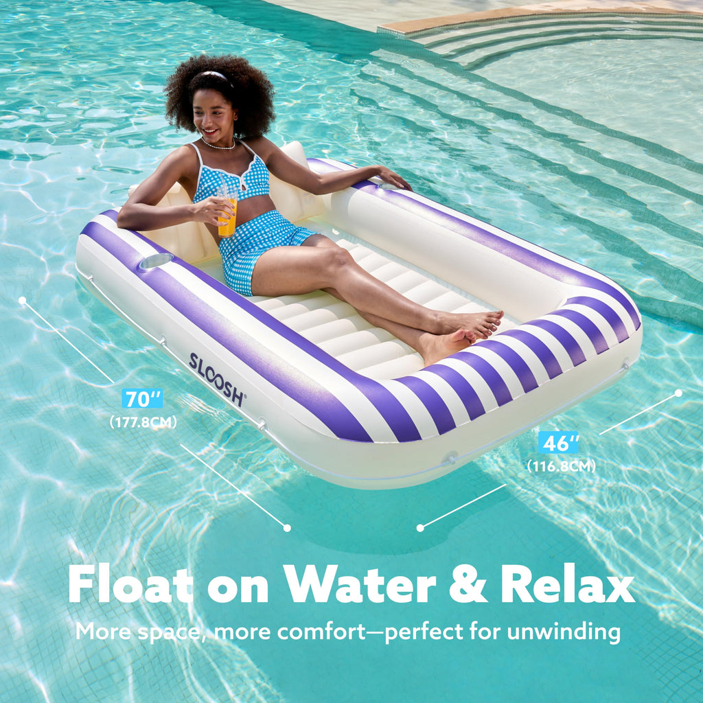Inflatable Tanning Pool Lounger Float with Pillow Z361