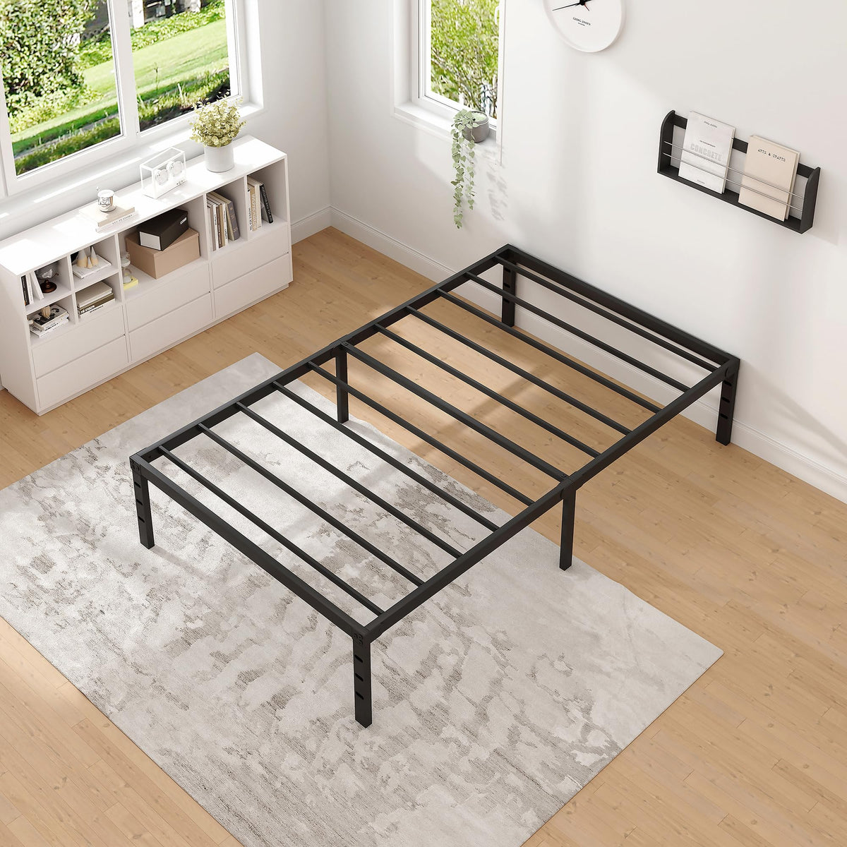 Metal Bed Frame with Storage Space, 14 Inch C36190