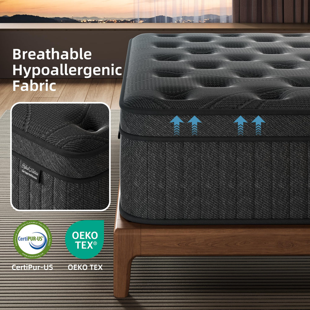Queen 14 Inch Hybrid Spring Medium Firm Mattress C95052