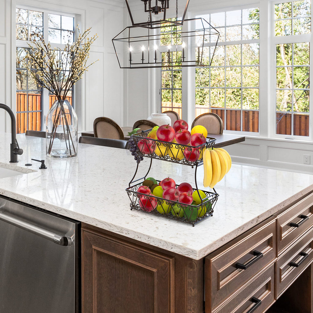 2-Tier Countertop Fruit Basket Bowl Storage K812