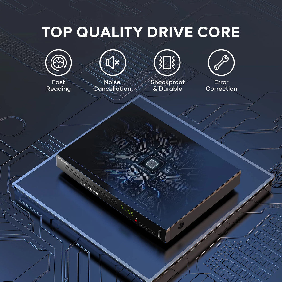 Full HD DVD Player HDMI with Dolby Digital TrueHD/DTS Y9057